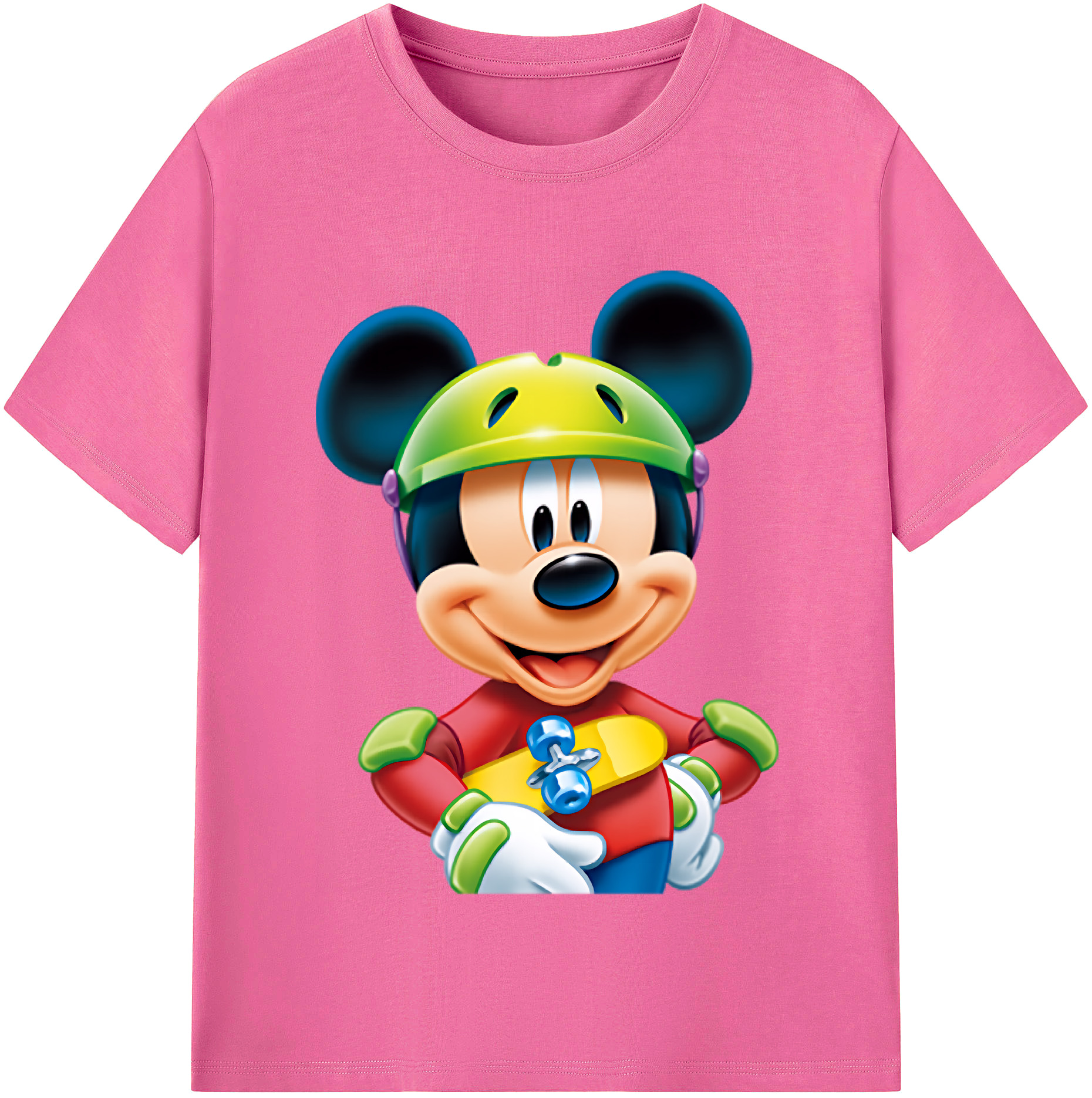 （画像用） ミッキーマウス Mickey Mouse レディースカジュアルプリントTシャツ（綿100％）